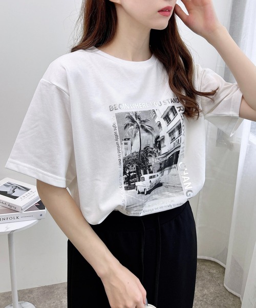 INGNI(イング)の「転写箔プリントTシャツ(Tシャツ/カットソー・レディース・ホワイト×ゴールド/ホワイト×シルバー/ライトグレー系8・M)」の13枚目の写真
