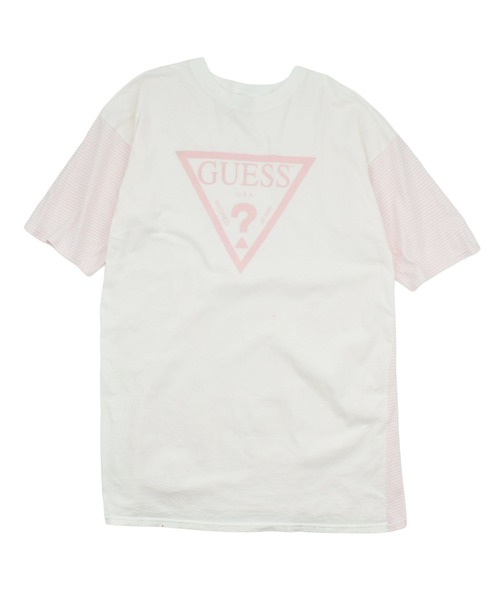 LABORATORY R(ラボラトリーアール)の「【USED】90’s Guess/GEORGES MARCIANO期 ボーダー ロゴ Tシャツ USA製(Tシャツ/カットソー・メンズ・ホワイト・X-LARGE)」の1枚目の写真