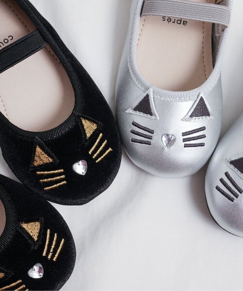 apres les cours（アプレレクール）の「ねこちゃんパンプス（パンプス・キッズ・ブラック/シルバー・16/15 /14/17/18）」の13枚目の写真