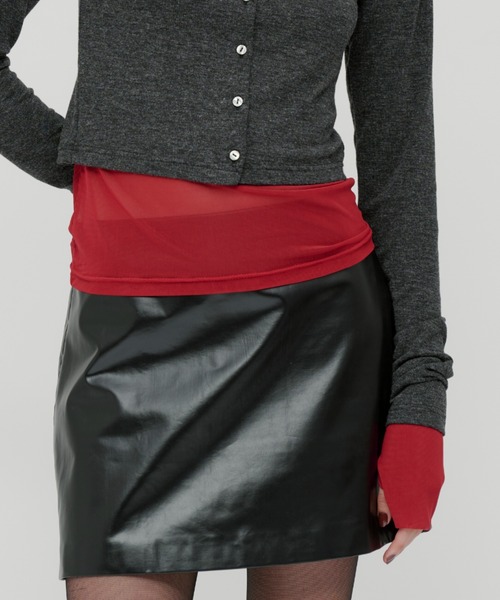 kiehtova（キエトヴァ）の「【kiehtova】LEATHER MINI SKIRT/レザー ミニ スカート（スカート・レディース・ブラック・S/M）」の6枚目の写真