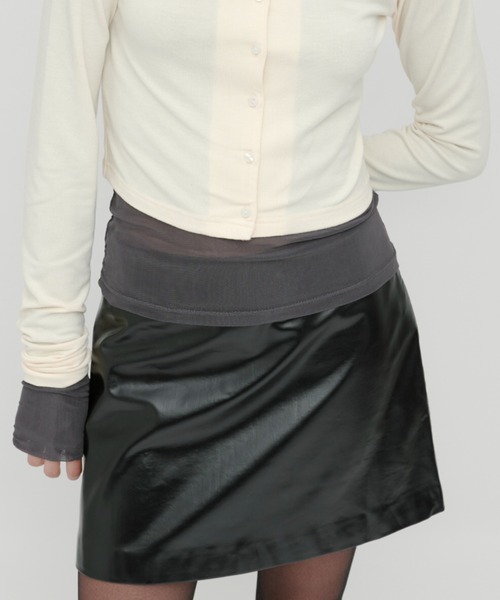 kiehtova（キエトヴァ）の「【kiehtova】LEATHER MINI SKIRT/レザー ミニ スカート（スカート・レディース・ブラック・S/M）」の5枚目の写真