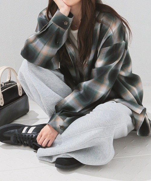 Honeys（ハニーズ）の「チェックゆるシャツ（シャツ/ブラウス・レディース・ブラック×グレー/ホワイト×グレー/ブルー系その他3/ブラック×グリーン・S/M/LL/L）」の3枚目の写真