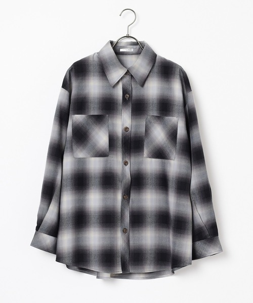 Honeys（ハニーズ）の「チェックゆるシャツ（シャツ/ブラウス・レディース・ブラック×グレー/ホワイト×グレー/ブルー系その他3/ブラック×グリーン・S/M/LL/L）」の20枚目の写真