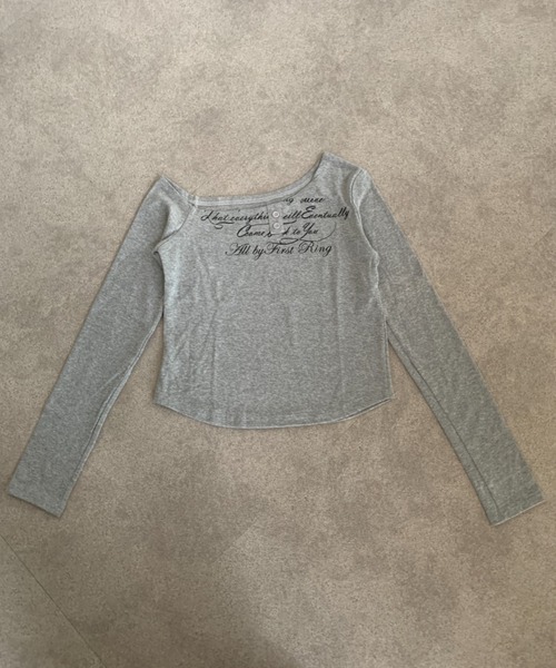 lilful(リルフル)の「ワンショルヘンリーネック 筆記体ロゴロンT(Tシャツ/カットソー・レディース・グレー・S/M)」の16枚目の写真