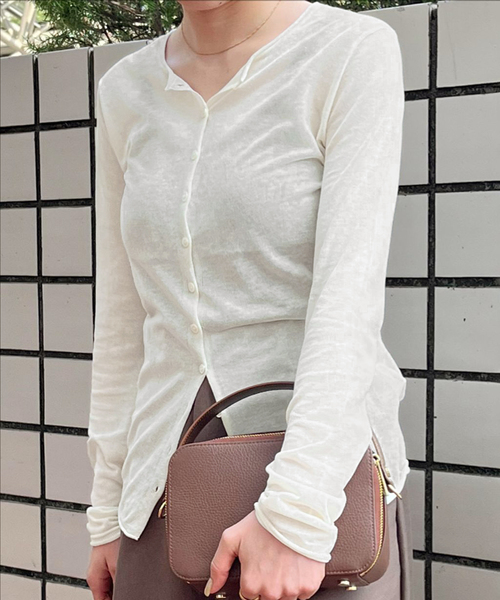 追加》コットンシルク2wayカーディガン（カーディガン/ボレロ）｜SLOBE