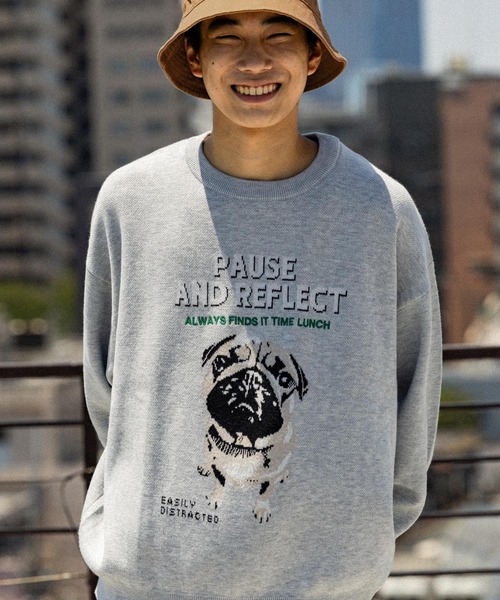 niko and...（ニコアンド）の「アニマルグラフィックニットプルオーバー（ニット/セーター・メンズ・グレー/グリーン/ボルドー/チャコール/ブラウン/ブラック・MEDIUM/LARGE）」の12枚目の写真