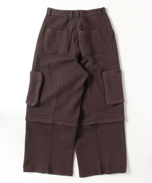 MATSUFUJI(マツフジ)の「【MATSUFUJI】 Stripe Jacquard Detachable Trousers(その他パンツ・メンズ・ブラウン/レッド・2)」の4枚目の写真