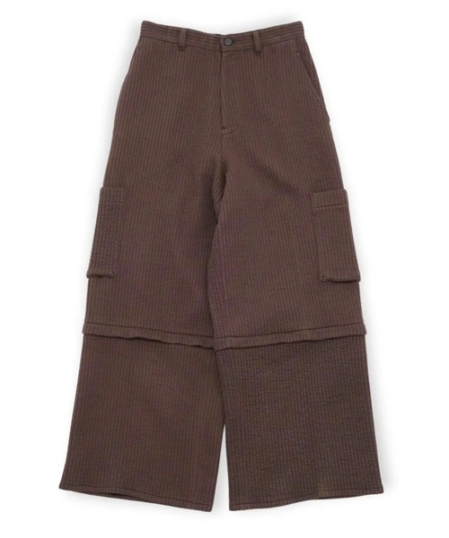MATSUFUJI(マツフジ)の「【MATSUFUJI】 Stripe Jacquard Detachable Trousers(その他パンツ・メンズ・ブラウン/レッド・2)」の2枚目の写真