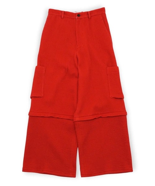 MATSUFUJI(マツフジ)の「【MATSUFUJI】 Stripe Jacquard Detachable Trousers(その他パンツ・メンズ・ブラウン/レッド・2)」の1枚目の写真