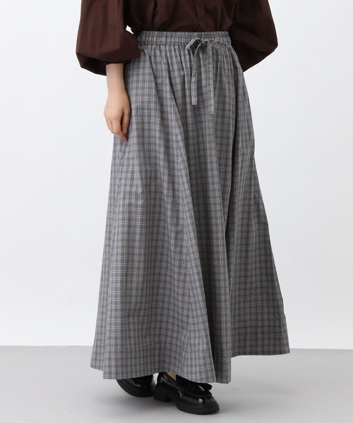 studio CLIP（スタディオクリップ）の「《natural by clip》CRミニチェックフレアスカート（スカート・レディース・グレー/ブラウン・FREE）」の3枚目の写真