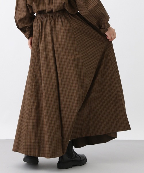 studio CLIP（スタディオクリップ）の「《natural by clip》CRミニチェックフレアスカート（スカート・レディース・グレー/ブラウン・FREE）」の8枚目の写真