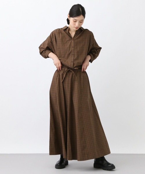 studio CLIP（スタディオクリップ）の「《natural by clip》CRミニチェックフレアスカート（スカート・レディース・グレー/ブラウン・FREE）」の10枚目の写真