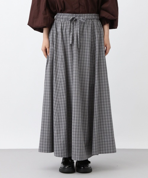 studio CLIP（スタディオクリップ）の「《natural by clip》CRミニチェックフレアスカート（スカート・レディース・グレー/ブラウン・FREE）」の11枚目の写真