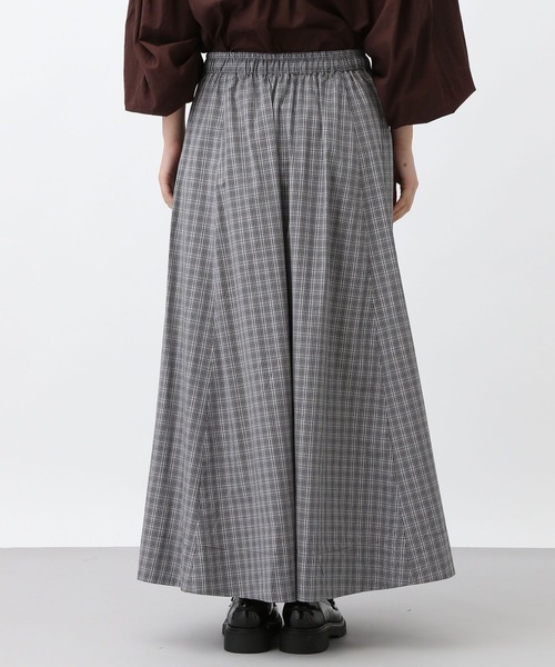 studio CLIP（スタディオクリップ）の「《natural by clip》CRミニチェックフレアスカート（スカート・レディース・グレー/ブラウン・FREE）」の13枚目の写真