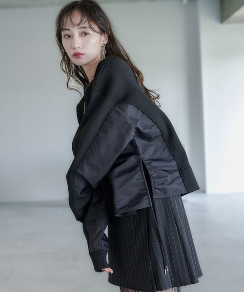 裏起毛 ドッキングニット プルオーバー黒XL セール】イソザイドッキングニットプルオーバー(HARE)（ニット