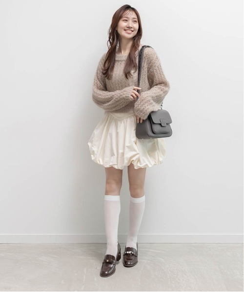 RANDA（ランダ）の「エンボスモノグラムショルダーバッグ（ショルダーバッグ・レディース・ブラック/ダークグレー/アイボリー・FREE）」の11枚目の写真