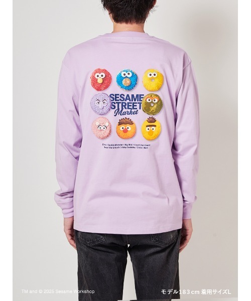 SESAME STREET(セサミストリート)の「【CAFE SWEETS】【UNISEX】ロングTシャツ(DONUT)(Tシャツ/カットソー・レディース・ホワイト/ラベンダー・M/L)」の6枚目の写真
