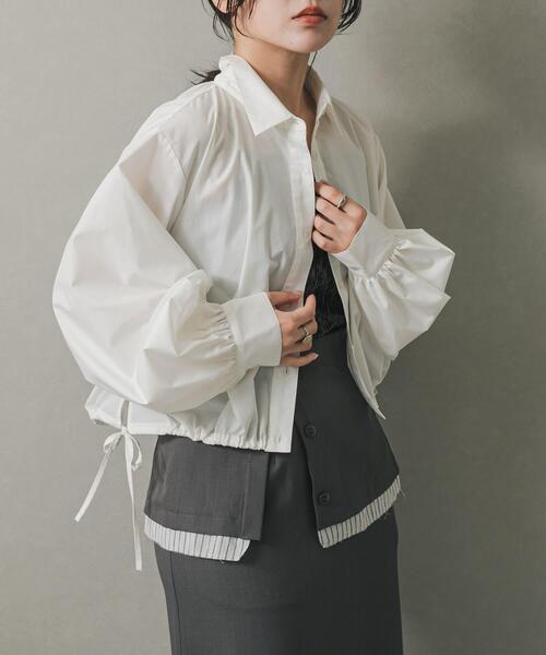 ENFOLDWASHABLE BALLOON CROPPED SHIRTブラウス WASHABLE BALLOON CROPPED SHIRT