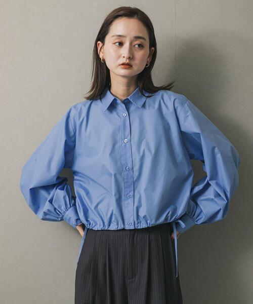 SENSE OF PLACE by URBAN RESEARCH（センスオブプレイスバイアーバンリサーチ）の「クロップドバルーンシャツ（シャツ/ブラウス・レディース・ライトブルー/オフホワイト/ブラック系その他・ONE）」の4枚目の写真