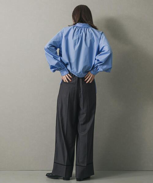 SENSE OF PLACE by URBAN RESEARCH（センスオブプレイスバイアーバンリサーチ）の「クロップドバルーンシャツ（シャツ/ブラウス・レディース・ライトブルー/オフホワイト/ブラック系その他・ONE）」の9枚目の写真