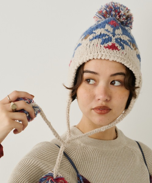 セール】雪柄ニットキャップ（ニットキャップ/ビーニー）｜Unitage
