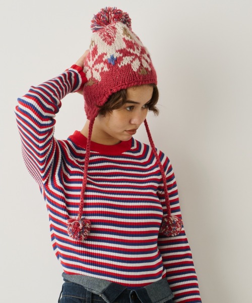 花冷え。新品未開封　完全完売品。　　ニットキャップ完売品 セール】雪柄ニットキャップ（ニットキャップ/ビーニー）｜Unitage