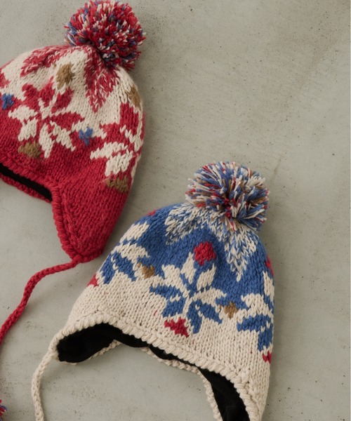 花冷え。新品未開封　完全完売品。　　ニットキャップ完売品 セール】雪柄ニットキャップ（ニットキャップ/ビーニー）｜Unitage