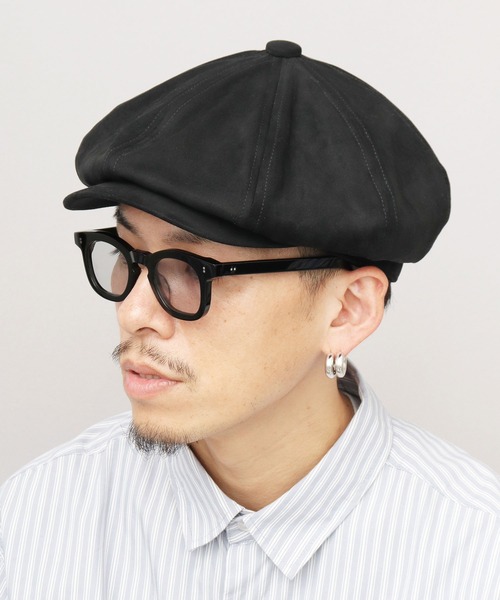 Ruben（ルーベン）の「スエード調 ピーチスキン ボリューム キャスケット（キャスケット・メンズ・グレー/ブラック・FREE）」の4枚目の写真