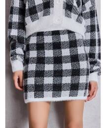 GYDA | CHECK shaggy ニットスカートライクショートパンツ(スカート)