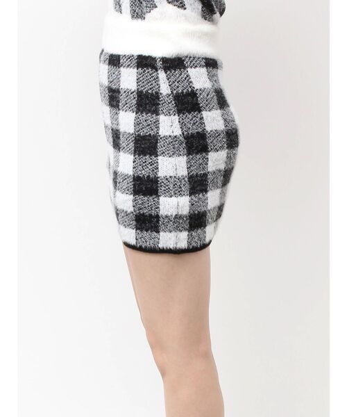 GYDA（ジェイダ）の「CHECK shaggy ニットスカートライクショートパンツ（スカート・レディース・スカイブルー/ブラック/アイボリー・FREE）」の12枚目の写真