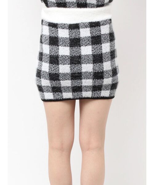 GYDA（ジェイダ）の「CHECK shaggy ニットスカートライクショートパンツ（スカート・レディース・スカイブルー/ブラック/アイボリー・FREE）」の11枚目の写真