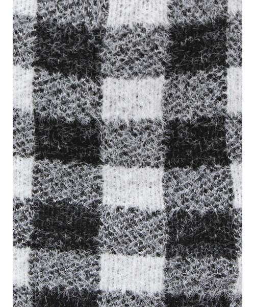 GYDA（ジェイダ）の「CHECK shaggy ニットスカートライクショートパンツ（スカート・レディース・スカイブルー/ブラック/アイボリー・FREE）」の4枚目の写真