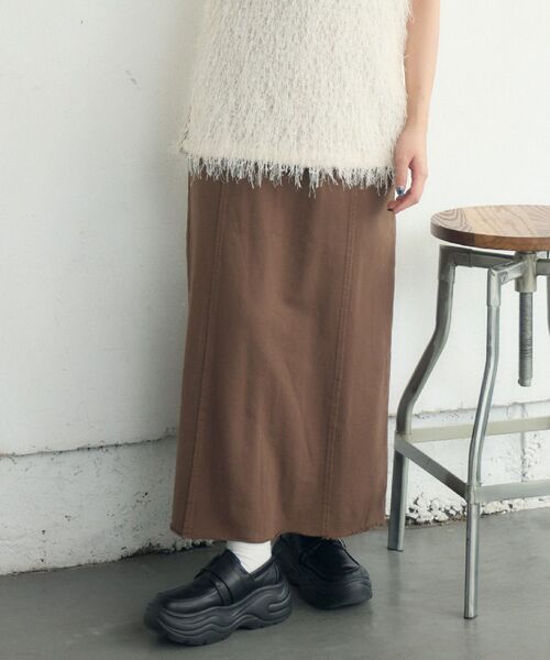 RETRO GIRL(レトロガール)の「【セットアップ対応】スウェットナローSK(スカート・レディース・ブラウン/ライトグレー/チャコールグレー・FREE)」の1枚目の写真