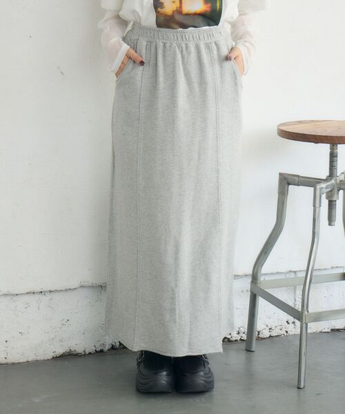 RETRO GIRL(レトロガール)の「【セットアップ対応】スウェットナローSK(スカート・レディース・ブラウン/ライトグレー/チャコールグレー・FREE)」の4枚目の写真