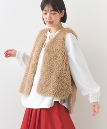 ファーベスト」に該当するベスト（ベージュ系）ファッション通販