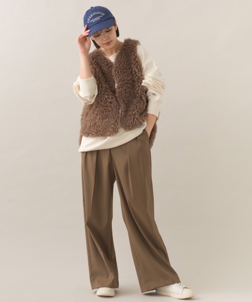 OMNES（オムネス）の「ノーカラープードルファージレベスト（ベスト・レディース・ブラウン/ダークグレー/ベージュ・FREE）」の18枚目の写真