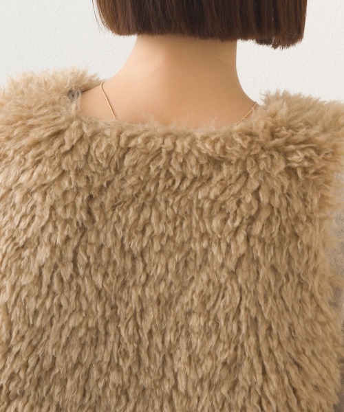 OMNES（オムネス）の「ノーカラープードルファージレベスト（ベスト・レディース・ブラウン/ダークグレー/ベージュ・FREE）」の20枚目の写真