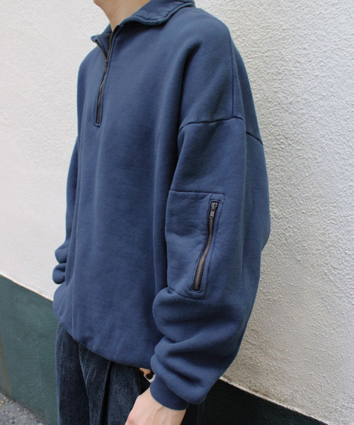 is-ness（イズネス）の「is-ness / イズネス PIGMENT DYED ZIP SWEATSHIRT（スウェット・メンズ・ネイビー/グリーン・MEDIUM/LARGE）」の12枚目の写真
