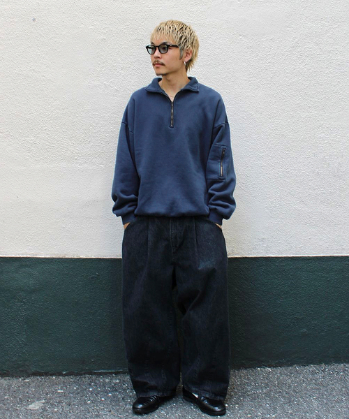 is-ness（イズネス）の「is-ness / イズネス PIGMENT DYED ZIP SWEATSHIRT（スウェット・メンズ・ネイビー/グリーン・MEDIUM/LARGE）」の11枚目の写真
