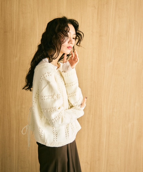 Lutim by u（ルチバイユー）の「Lace knit 2way knit top