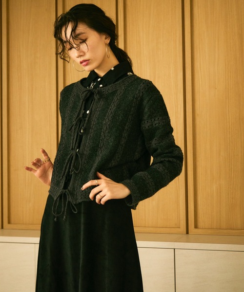 Lace knit 2way knit top / レース編み2wayニットトップス