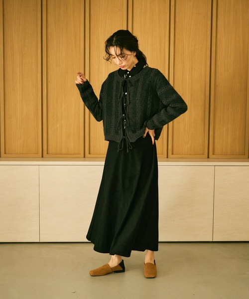 セール】Lace knit 2way knit top / レース編み2wayニットトップス