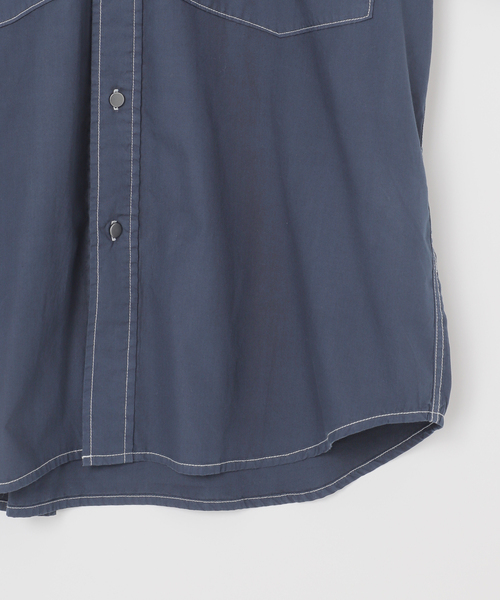 B.C STOCK（ベーセーストック）の「オーバーダイ加工 ステッチオーバーシャツ（シャツ/ブラウス・メンズ・ネイビー/ブラウン・MEDIUM/LARGE）」の16枚目の写真