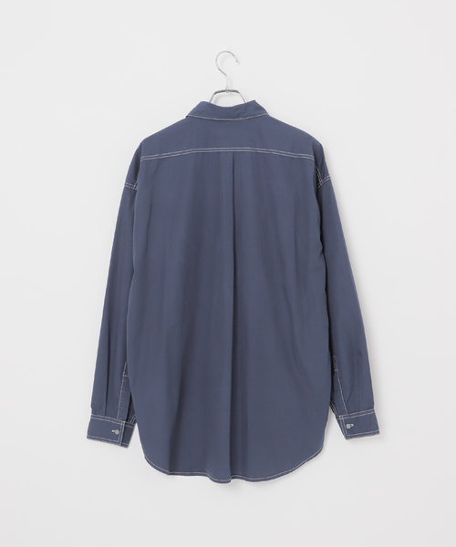 B.C STOCK（ベーセーストック）の「オーバーダイ加工 ステッチオーバーシャツ（シャツ/ブラウス・メンズ・ネイビー/ブラウン・MEDIUM/LARGE）」の20枚目の写真
