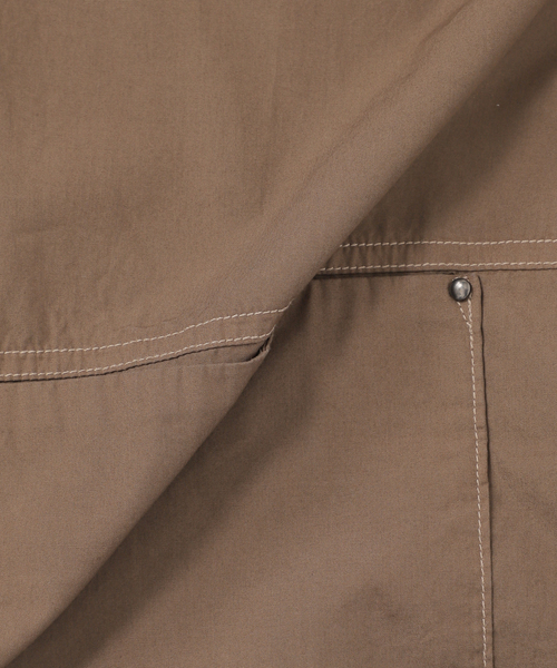 B.C STOCK（ベーセーストック）の「オーバーダイ加工 ステッチオーバーシャツ（シャツ/ブラウス・メンズ・ネイビー/ブラウン・MEDIUM/LARGE）」の8枚目の写真