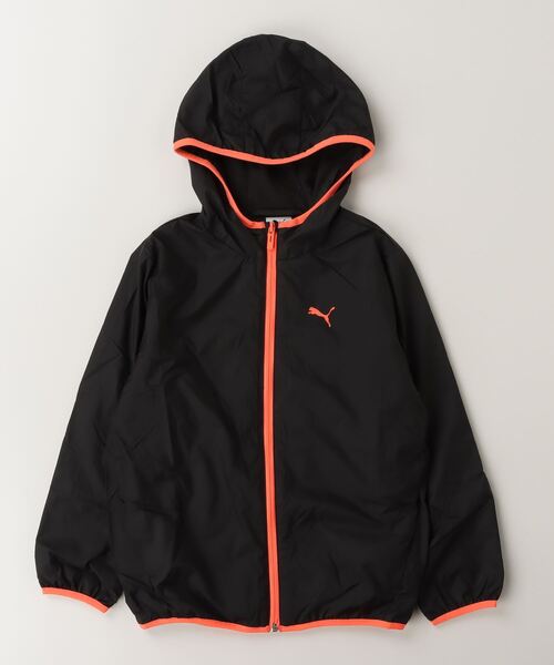 PUMA（プーマ）の「プーマ PUMA FL ラインド ウィンドブレーカー_（ナイロンジャケット・キッズ・ブラック/サンドグレー・130cm/140cm/120cm/150cm/160cm）」の2枚目の写真