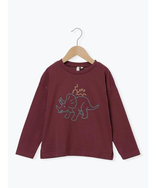 Samansa Mos2 Lagom（サマンサモスモスラーゴム）の「恐竜刺繍ロンT（Tシャツ/カットソー・キッズ・ボルドー/グリーン/ブルー・100/110/120/95/130）」の3枚目の写真
