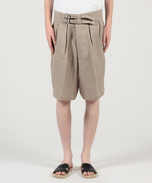 HAVERSACK(ハバーザック)の「HAVERSACK ATTIRE リネンダブルバックル ショートパンツ(その他パンツ・メンズ・ベージュ・M/L)」の3枚目の写真