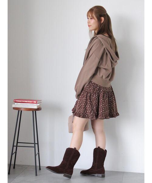ehka sopo（エヘカソポ）の「ショート丈ジップパーカー（Tシャツ/カットソー・レディース・グリーン/チャコールグレー/モカ/ネイビー/キナリ・F）」の18枚目の写真