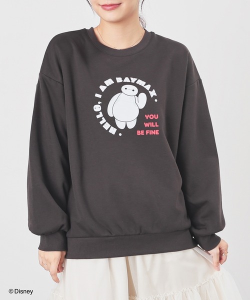 Honeys(ハニーズ)の「【ハニぽか】ディズニー/ゆるトップス(スウェット・レディース・アイボリー/ピンク/グリーン/スミクロ/杢グレー・LL/S/M/L)」の15枚目の写真